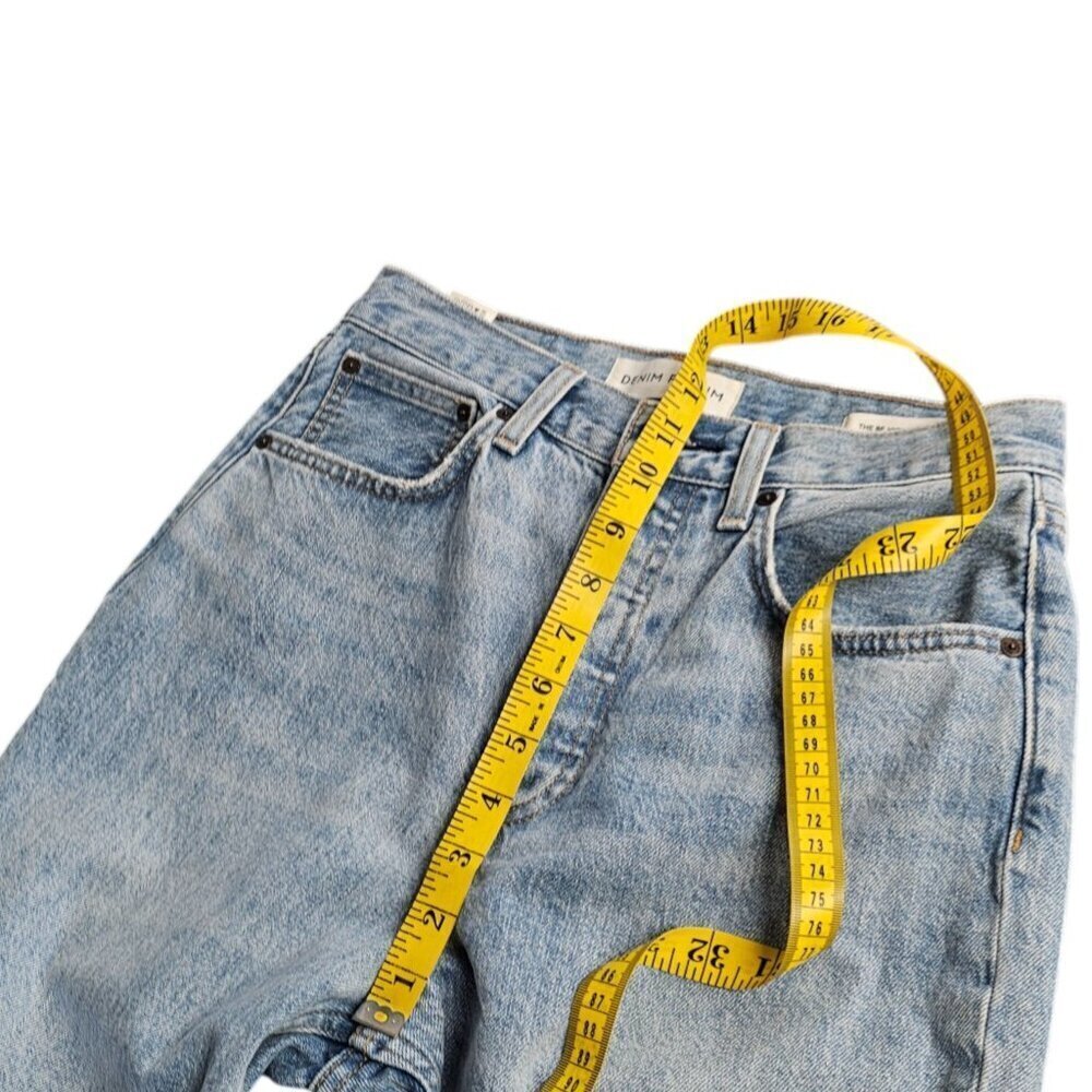 Denim Forum The BF High Rise Loose Jeans, Button Fly, Blue, Cotton, Relaxed, 25 - Picture 7 of 11